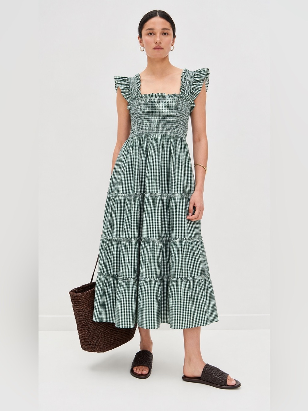 Hill House Green Gingham Ellie Nap Dress - size small